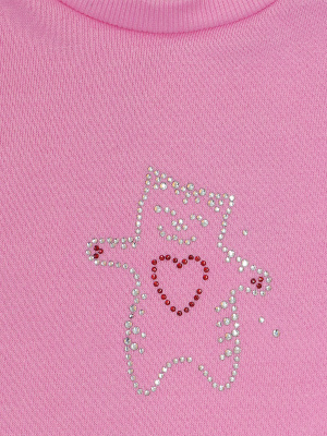 Платье "Базовый ассортимент" с котиком - Размер 92 - Цвет розовый - Картинка #4